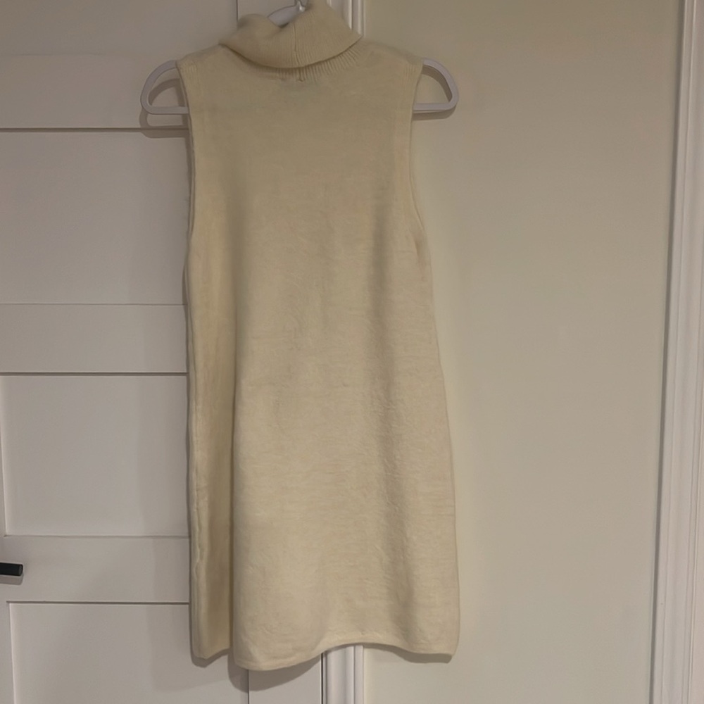 Zara Cream Sleeveless Turtleneck Dress Perfect for Winter Size Small NWOT - Picture 5 of 5